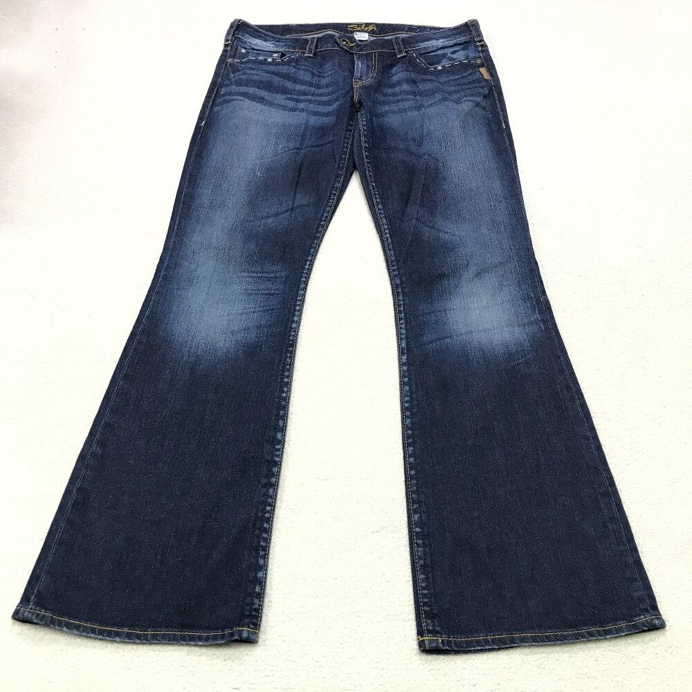 Silver Jeans Bootcut Jeans Womens 33 Tuesday Dark Wash Denim Low Rise Western